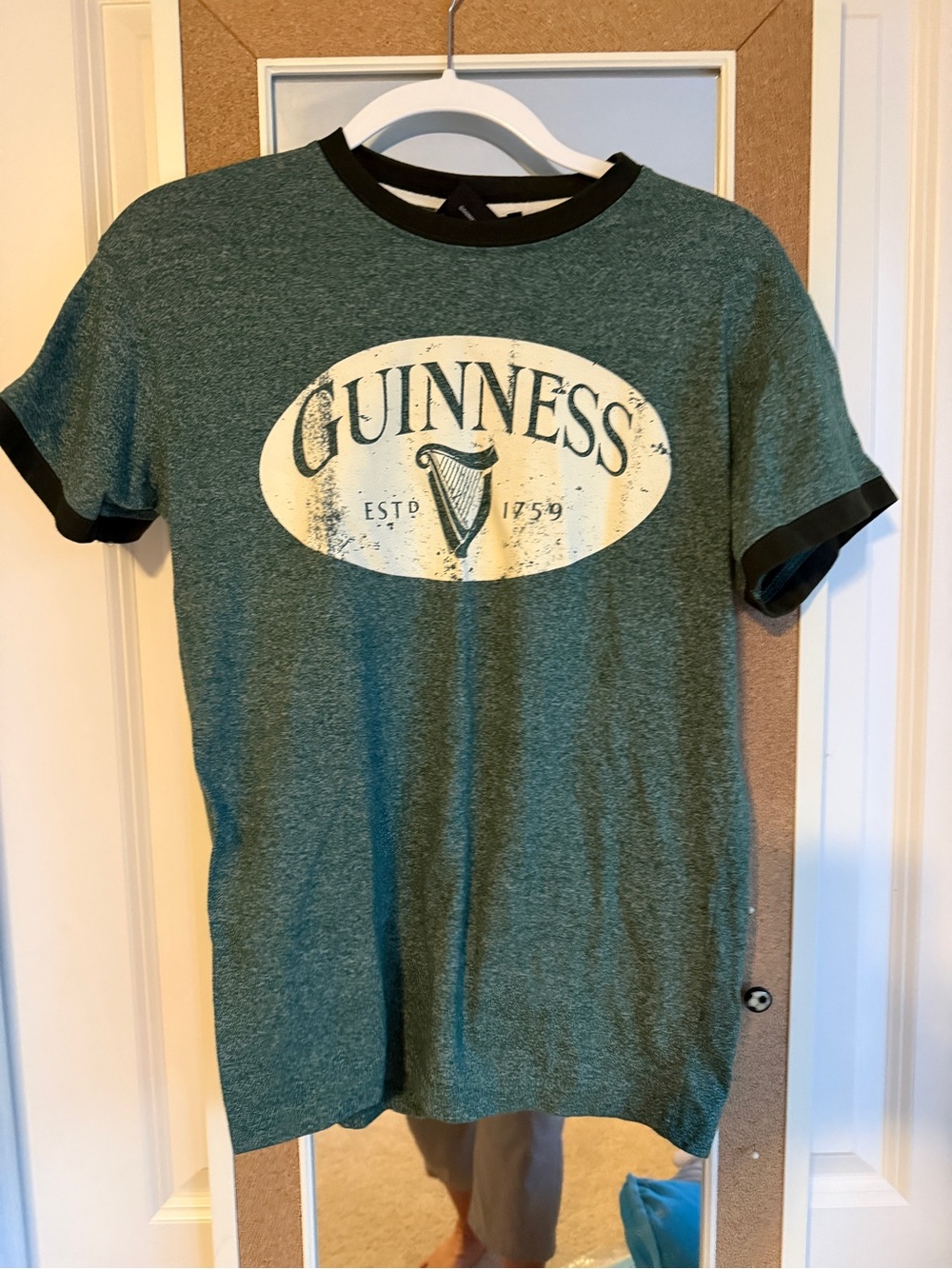 Guinness Green and Black Ringer Long Sleeve Tee